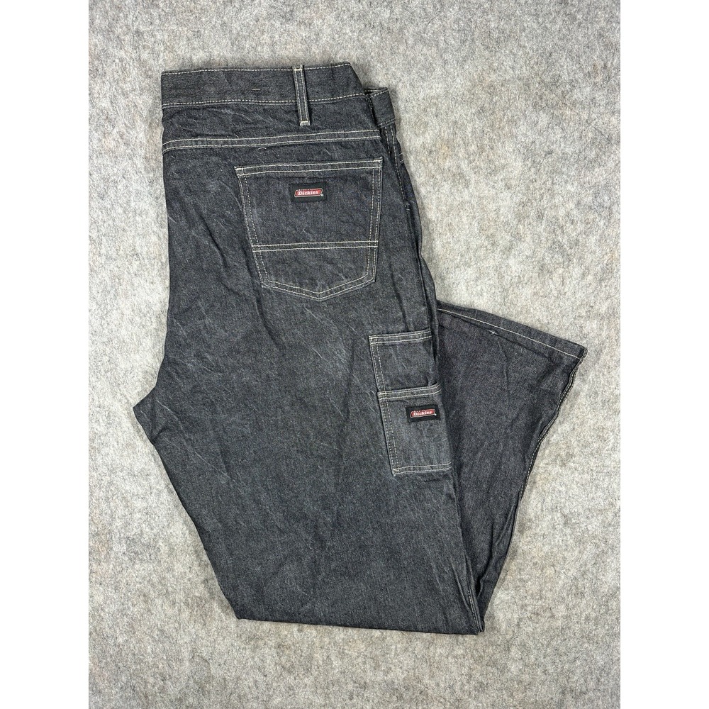 Dickies ED303BK Mens 42x32 Black Baggy Loose Fit Carpenter Jeans Workwear